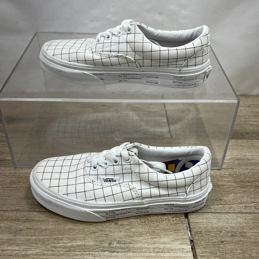 Vans Era U-Color Checkerboard White Shoes Kids Size 1